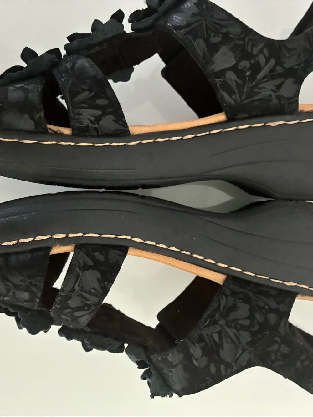 Clarks Merliah Sheryl Black Floral Slingback Sandals Women's US Size 11 - Picture 2 of 5